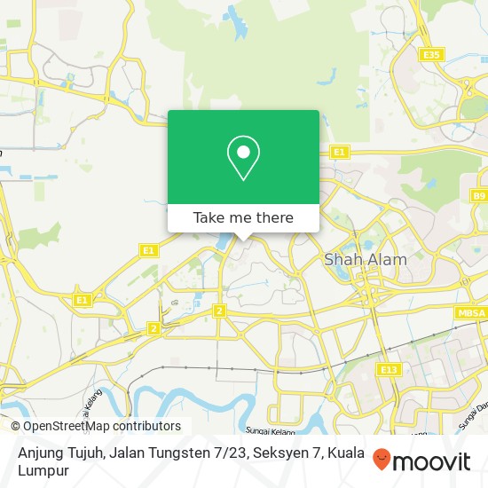Peta Anjung Tujuh, Jalan Tungsten 7 / 23, Seksyen 7