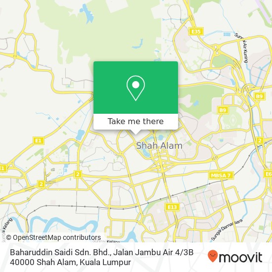 Baharuddin Saidi Sdn. Bhd., Jalan Jambu Air 4 / 3B 40000 Shah Alam map