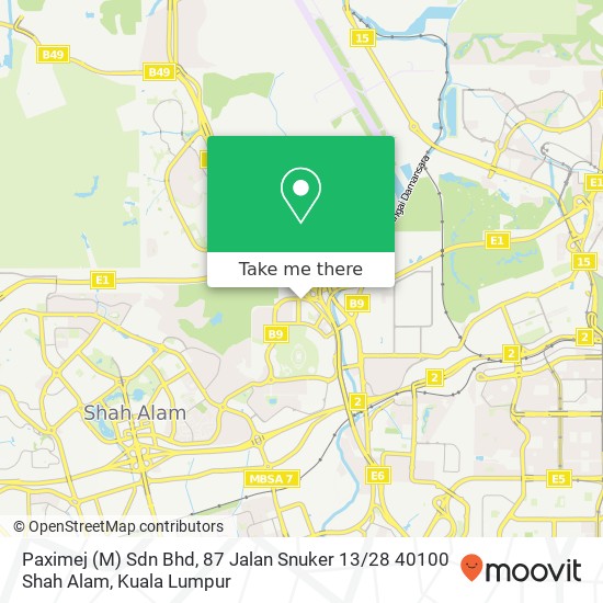 Peta Paximej (M) Sdn Bhd, 87 Jalan Snuker 13 / 28 40100 Shah Alam