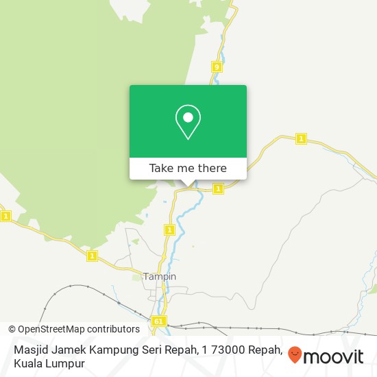 Masjid Jamek Kampung Seri Repah, 1 73000 Repah map