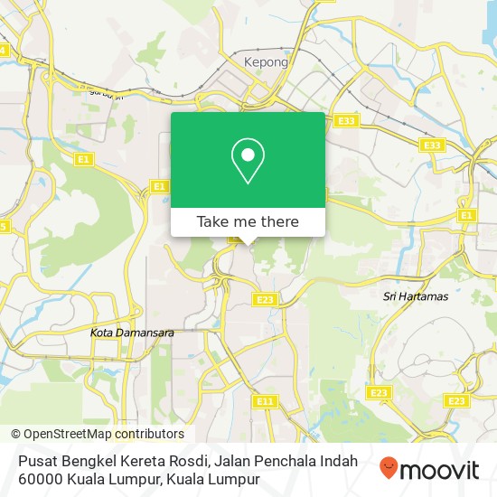 Pusat Bengkel Kereta Rosdi, Jalan Penchala Indah 60000 Kuala Lumpur map