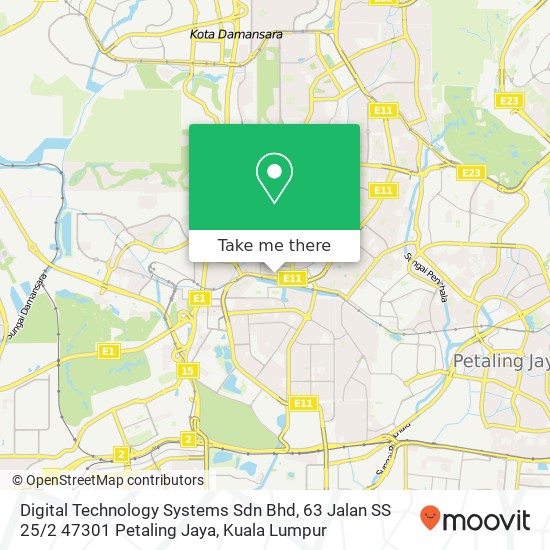 Digital Technology Systems Sdn Bhd, 63 Jalan SS 25 / 2 47301 Petaling Jaya map