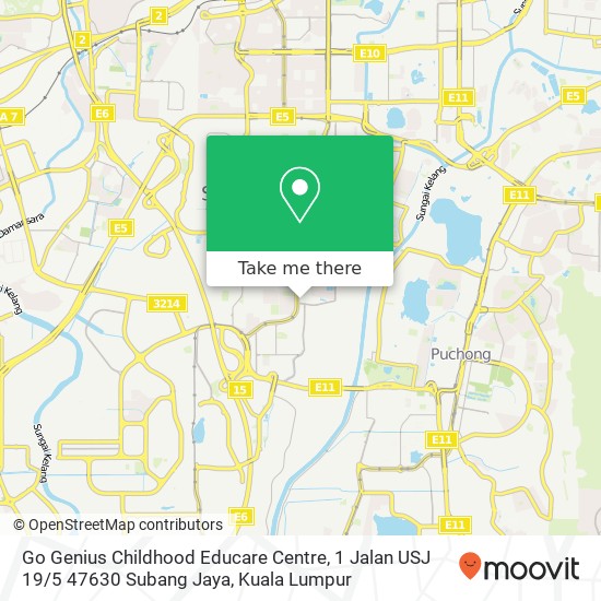 Peta Go Genius Childhood Educare Centre, 1 Jalan USJ 19 / 5 47630 Subang Jaya