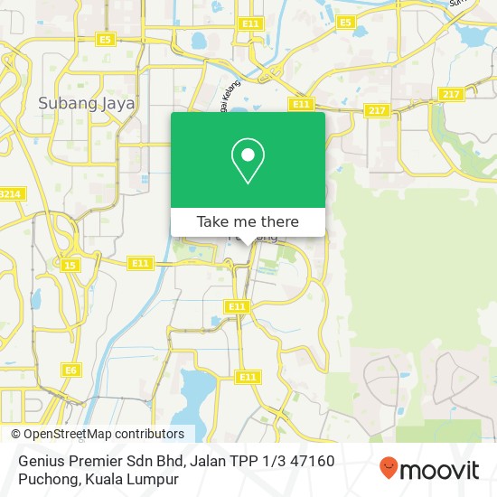 Genius Premier Sdn Bhd, Jalan TPP 1 / 3 47160 Puchong map