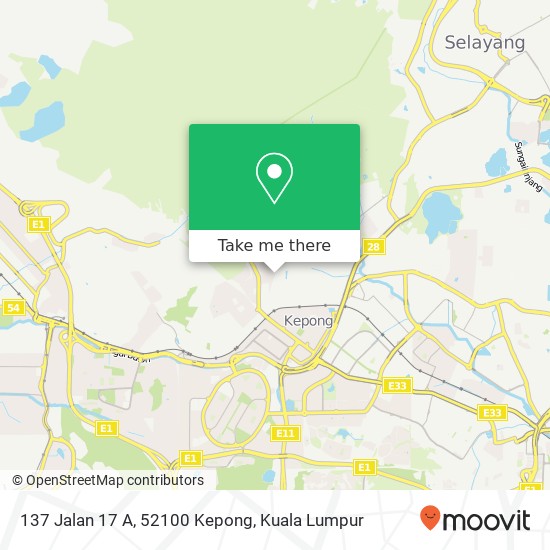 Peta 137 Jalan 17 A, 52100 Kepong