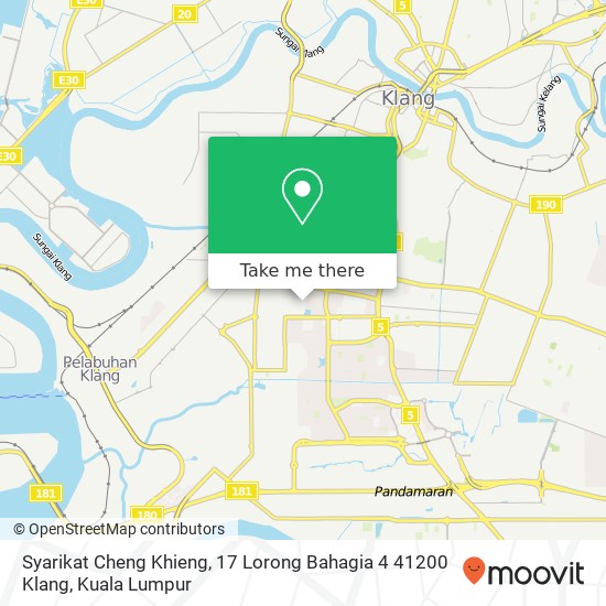 Syarikat Cheng Khieng, 17 Lorong Bahagia 4 41200 Klang map