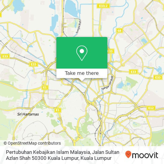 Peta Pertubuhan Kebajikan Islam Malaysia, Jalan Sultan Azlan Shah 50300 Kuala Lumpur