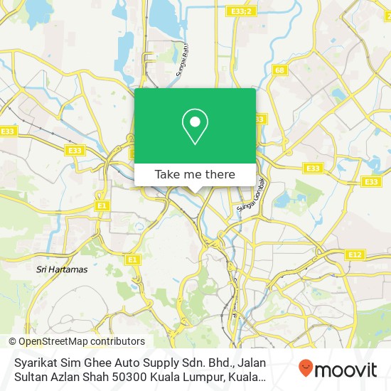 Peta Syarikat Sim Ghee Auto Supply Sdn. Bhd., Jalan Sultan Azlan Shah 50300 Kuala Lumpur