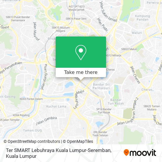Peta Ter SMART Lebuhraya Kuala Lumpur-Seremban