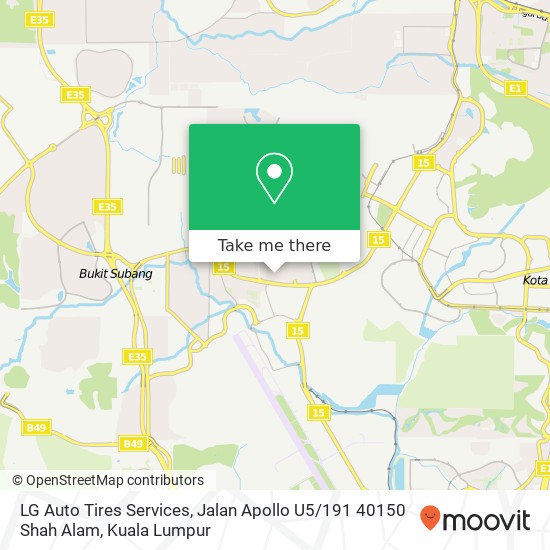 LG Auto Tires Services, Jalan Apollo U5 / 191 40150 Shah Alam map