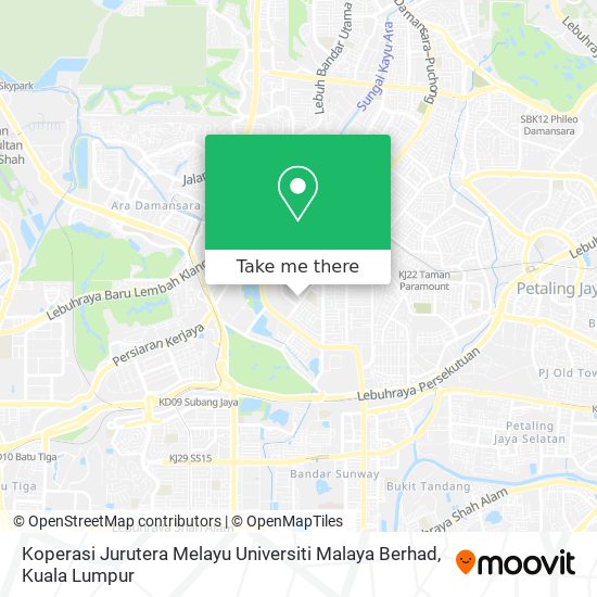 Peta Koperasi Jurutera Melayu Universiti Malaya Berhad
