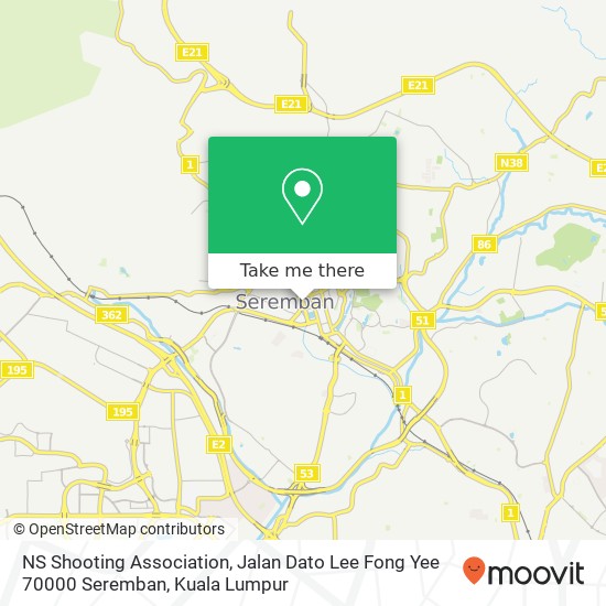 NS Shooting Association, Jalan Dato Lee Fong Yee 70000 Seremban map