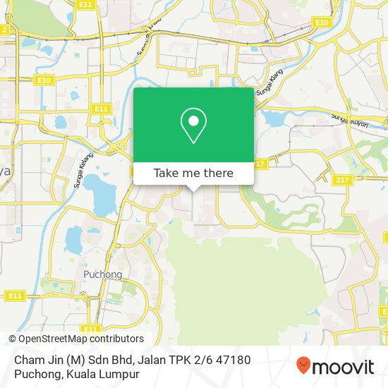 Cham Jin (M) Sdn Bhd, Jalan TPK 2 / 6 47180 Puchong map