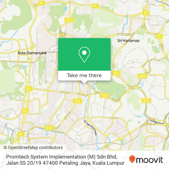 Promtech System Implementation (M) Sdn Bhd, Jalan SS 20 / 19 47400 Petaling Jaya map
