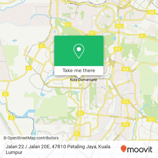 Peta Jalan 22 / Jalan 20E, 47810 Petaling Jaya
