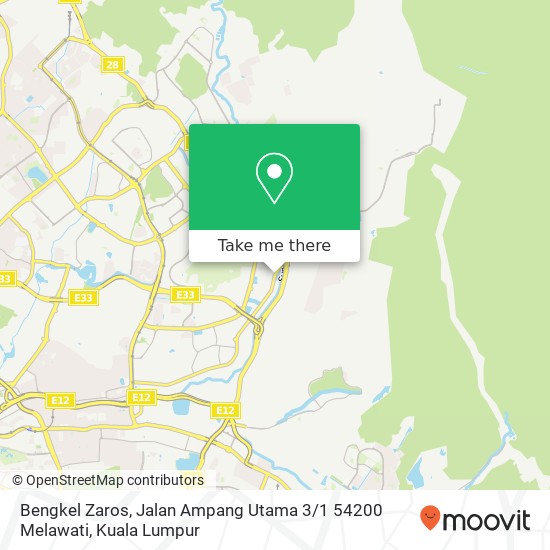 Peta Bengkel Zaros, Jalan Ampang Utama 3 / 1 54200 Melawati