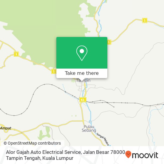 Peta Alor Gajah Auto Electrical Service, Jalan Besar 78000 Tampin Tengah