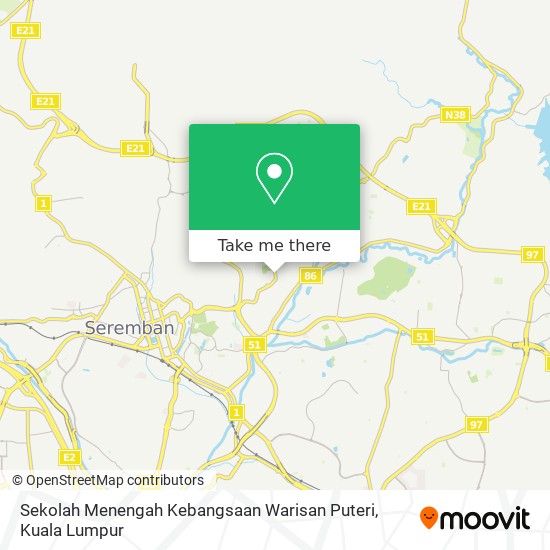 Sekolah Menengah Kebangsaan Warisan Puteri map