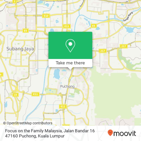 Focus on the Family Malaysia, Jalan Bandar 16 47160 Puchong map