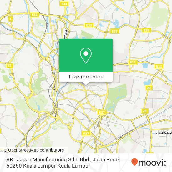 ART Japan Manufacturing Sdn. Bhd., Jalan Perak 50250 Kuala Lumpur map