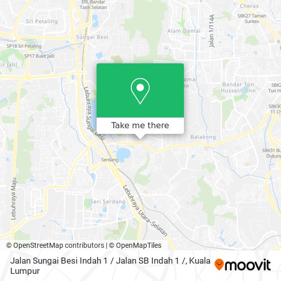 Jalan Sungai Besi Indah 1 / Jalan SB Indah 1 / map