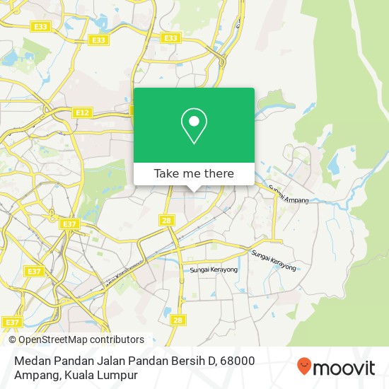 Medan Pandan Jalan Pandan Bersih D, 68000 Ampang map