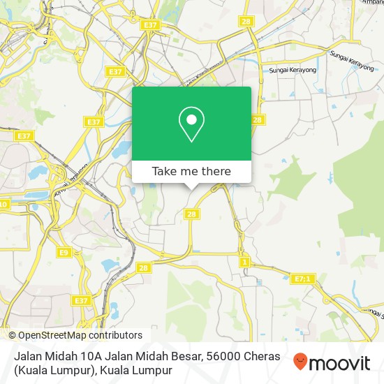 Peta Jalan Midah 10A Jalan Midah Besar, 56000 Cheras (Kuala Lumpur)