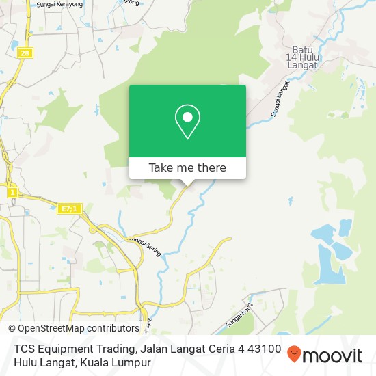 Peta TCS Equipment Trading, Jalan Langat Ceria 4 43100 Hulu Langat