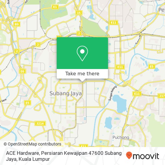 ACE Hardware, Persiaran Kewajipan 47600 Subang Jaya map