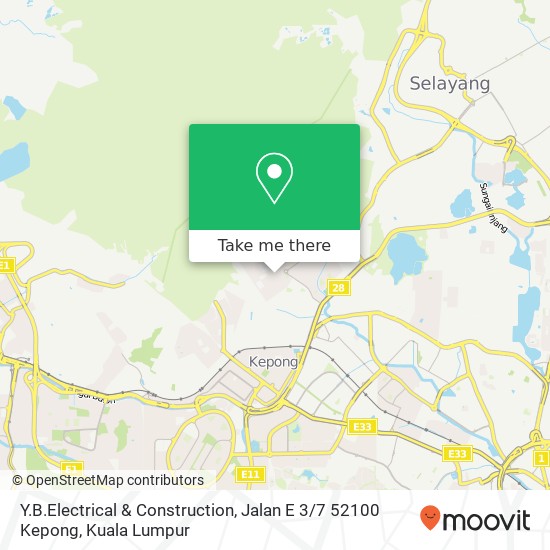 Y.B.Electrical & Construction, Jalan E 3 / 7 52100 Kepong map