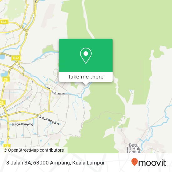 Peta 8 Jalan 3A, 68000 Ampang