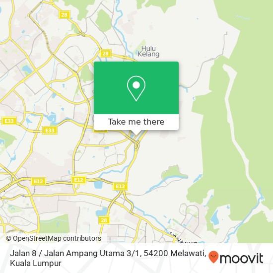 Peta Jalan 8 / Jalan Ampang Utama 3 / 1, 54200 Melawati