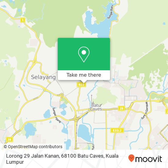 Peta Lorong 29 Jalan Kanan, 68100 Batu Caves