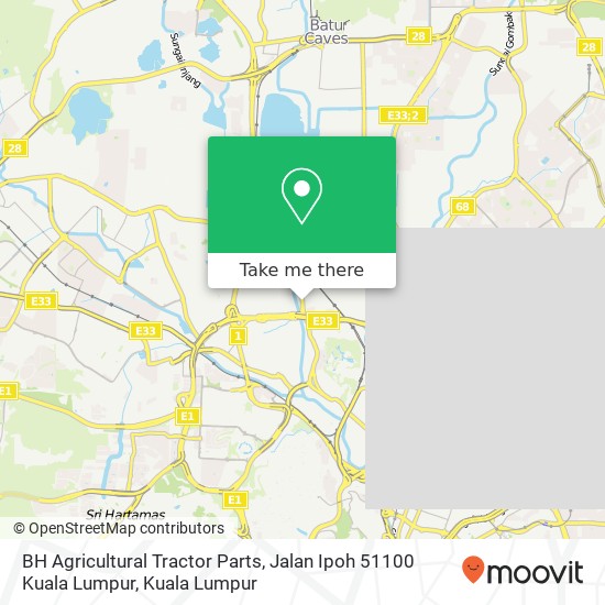 Peta BH Agricultural Tractor Parts, Jalan Ipoh 51100 Kuala Lumpur