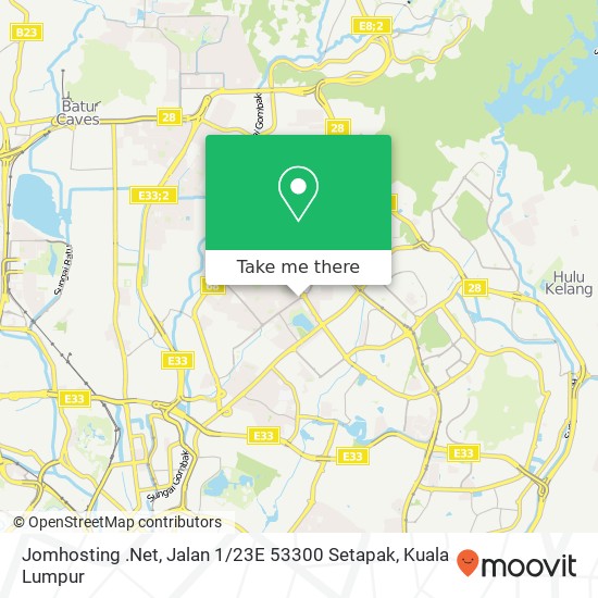 Peta Jomhosting .Net, Jalan 1 / 23E 53300 Setapak