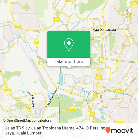Jalan TR 9 / / Jalan Tropicana Utama, 47410 Petaling Jaya map