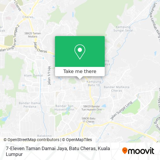 Peta 7-Eleven Taman Damai Jaya, Batu Cheras