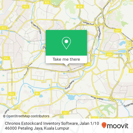 Peta Chronos Estockcard Inventory Software, Jalan 1 / 10 46000 Petaling Jaya