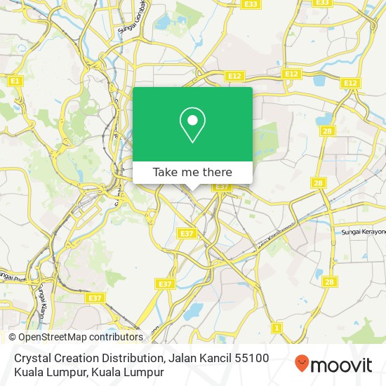 Crystal Creation Distribution, Jalan Kancil 55100 Kuala Lumpur map