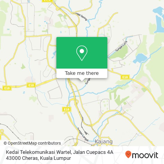 Peta Kedai Telekomunikasi Wartel, Jalan Cuepacs 4A 43000 Cheras