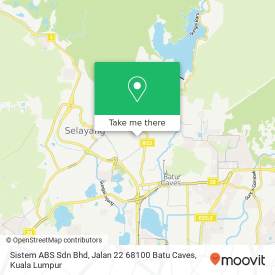 Peta Sistem ABS Sdn Bhd, Jalan 22 68100 Batu Caves