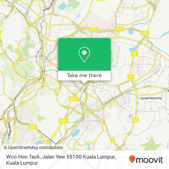 Peta Woo Hon Teck, Jalan Yew 55100 Kuala Lumpur