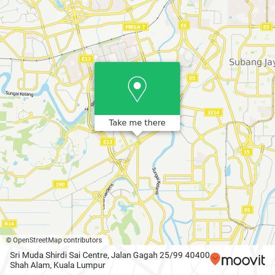 Sri Muda Shirdi Sai Centre, Jalan Gagah 25 / 99 40400 Shah Alam map