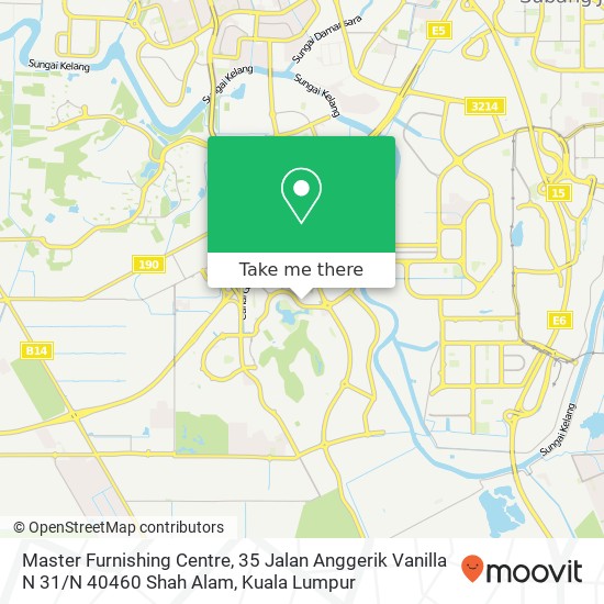 Peta Master Furnishing Centre, 35 Jalan Anggerik Vanilla N 31 / N 40460 Shah Alam