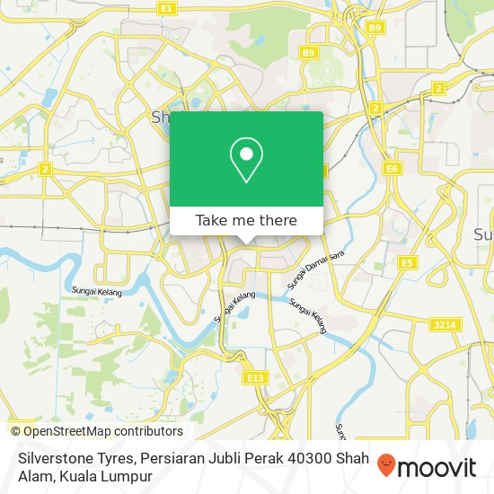 Peta Silverstone Tyres, Persiaran Jubli Perak 40300 Shah Alam