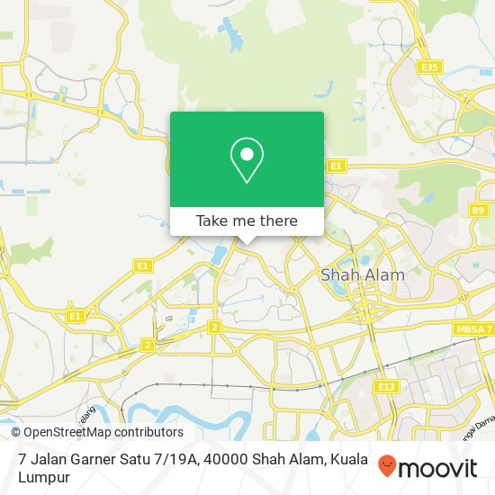 Peta 7 Jalan Garner Satu 7 / 19A, 40000 Shah Alam