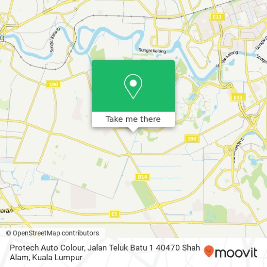 Peta Protech Auto Colour, Jalan Teluk Batu 1 40470 Shah Alam