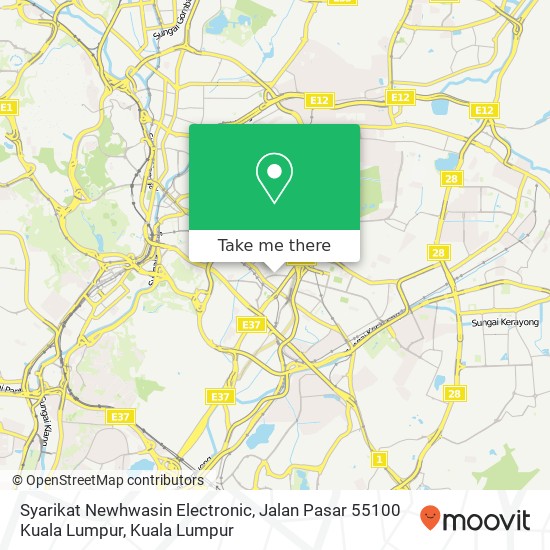 Syarikat Newhwasin Electronic, Jalan Pasar 55100 Kuala Lumpur map