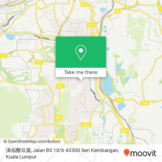 Peta 满福酿豆腐, Jalan BS 10 / 6 43300 Seri Kembangan