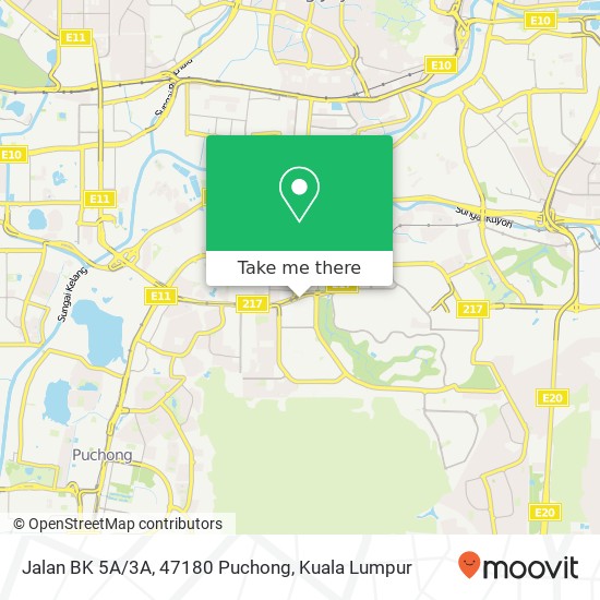 Peta Jalan BK 5A/3A, 47180 Puchong